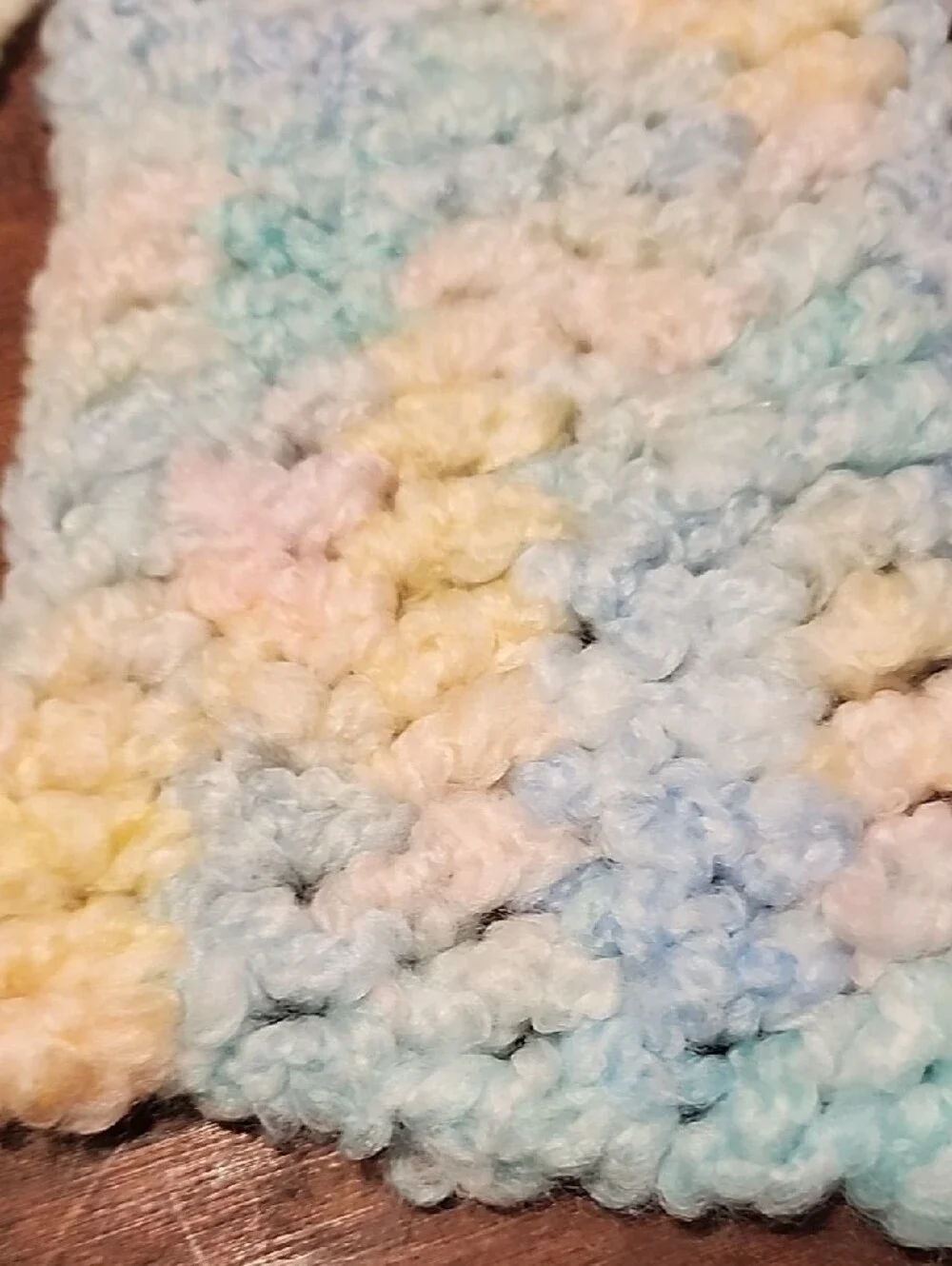 Hand Crafted Pastel Multi-Color Crochet Kids Scarf - Soft Baby Hues